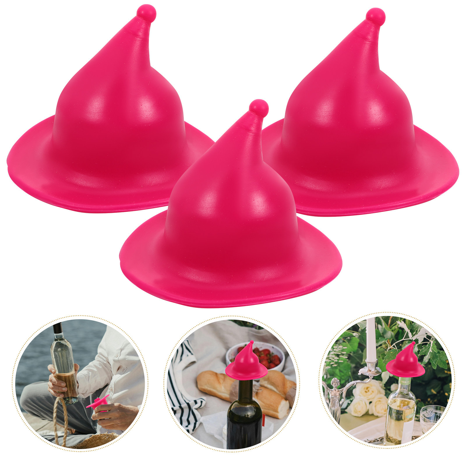 Wine Beer Hat - 4 tapones de silicona para botellas