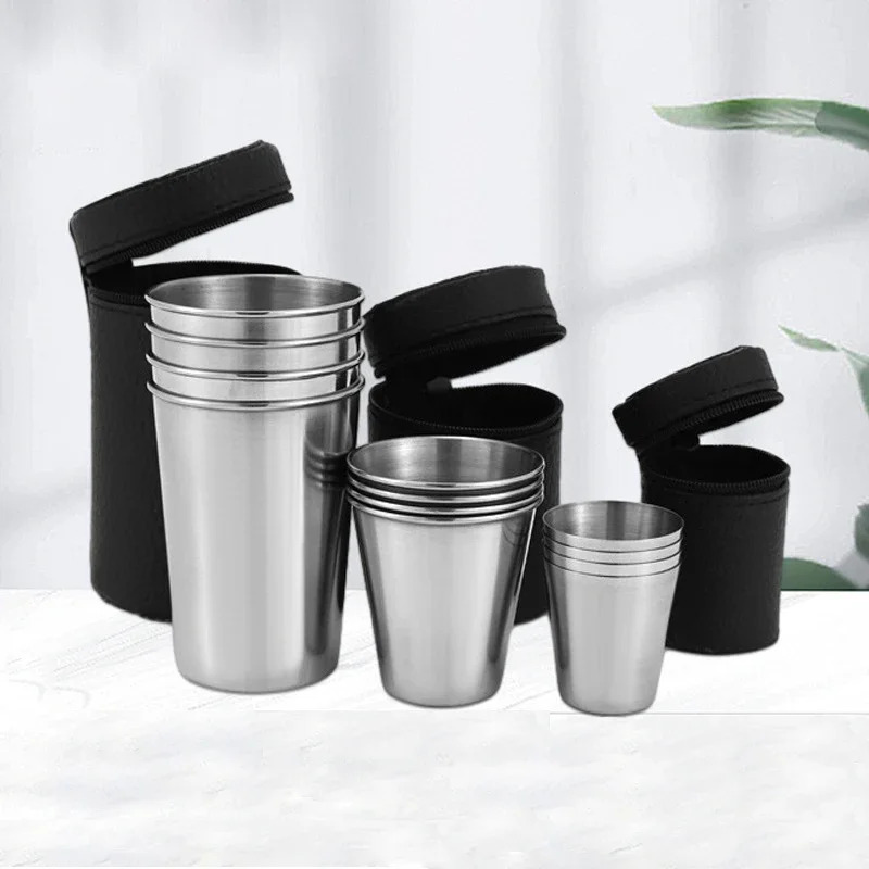 Whisky Beer And Wine - 4 Uds. Tazas de acero inoxidable