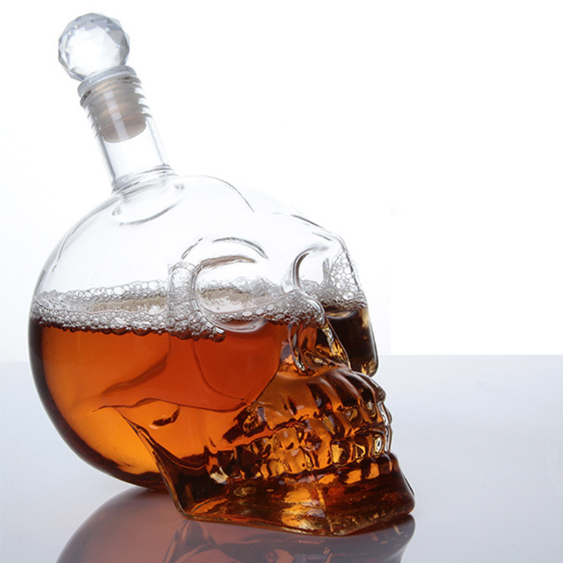 Whisky Beer And Wine - Decantador creativo con cabeza de Calavera,